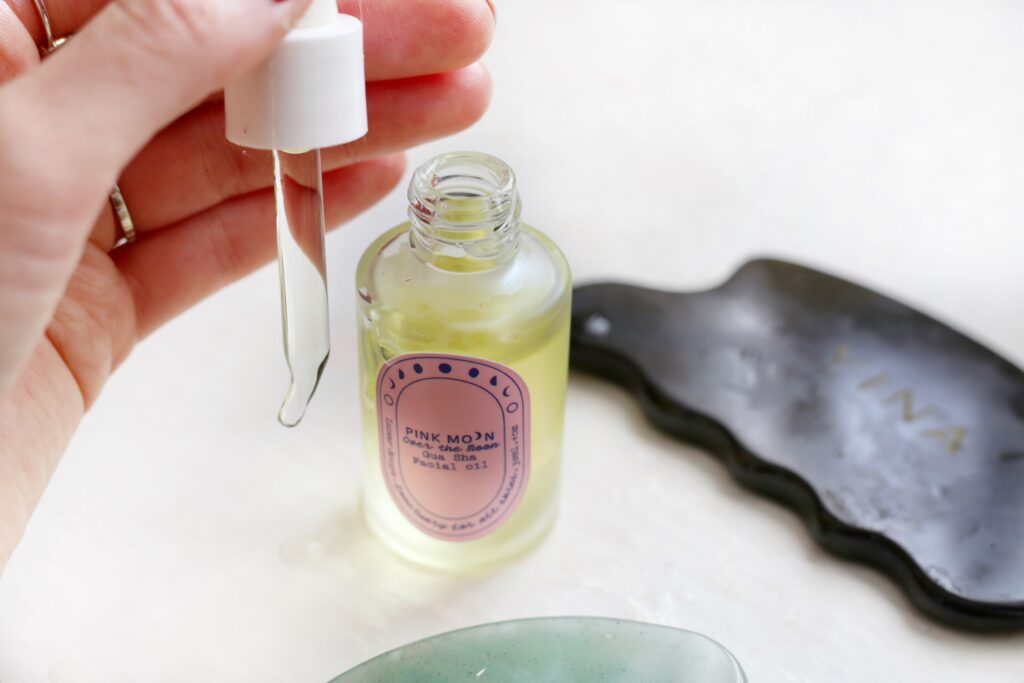 pink moon Gua Sha face oil